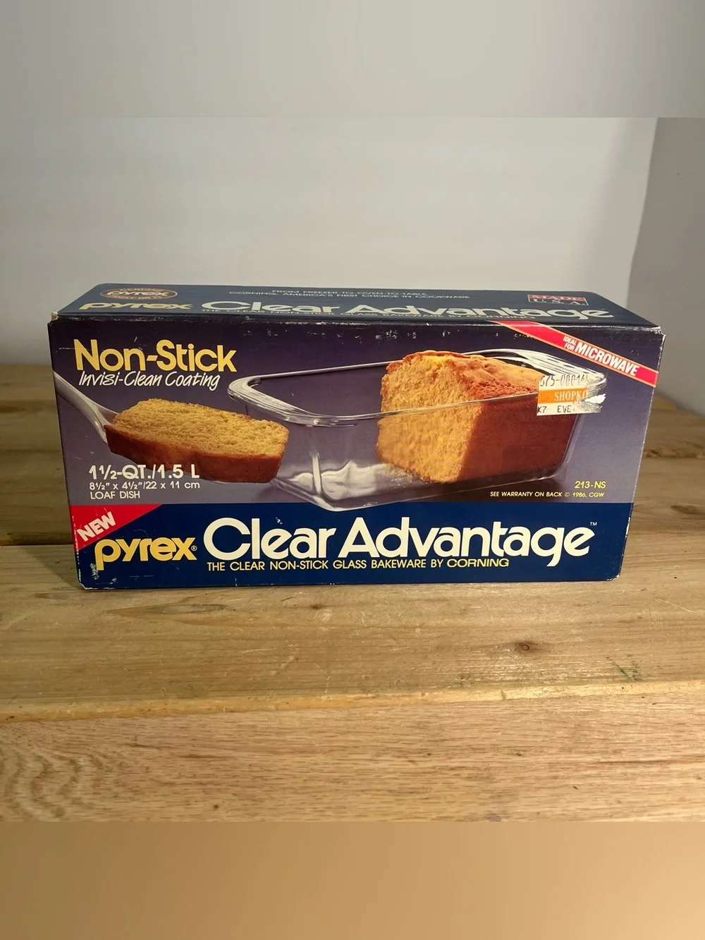 Vtg Pyrex Clear Glass Loaf Pan Non Stick Invisi-clean Coating Sealed In Box NOS